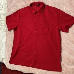 New Coofandy Red Button-Up Shirt XL